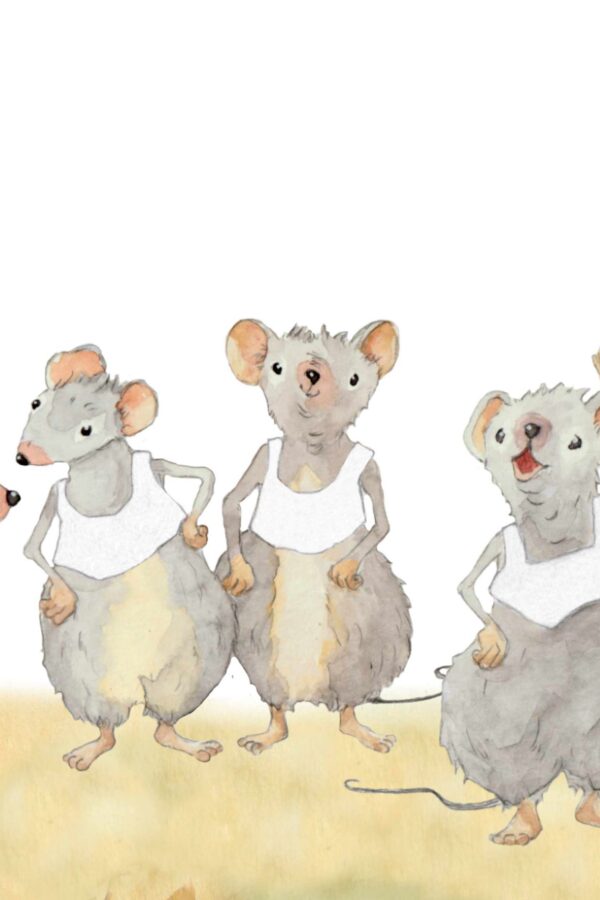 Ausmalvorlage Mäuse (hell)