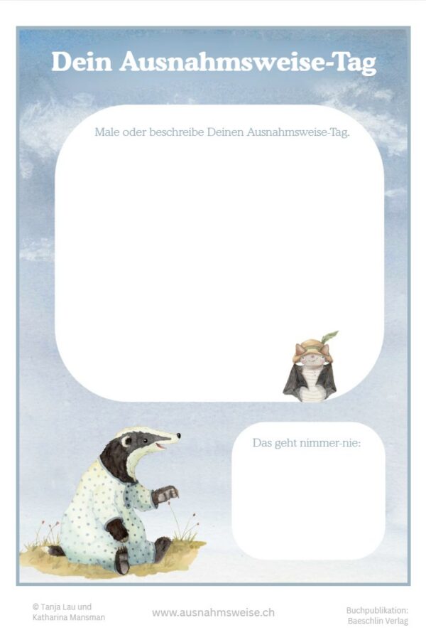 Ausmalvorlagen Ausnahmsweise-Tag