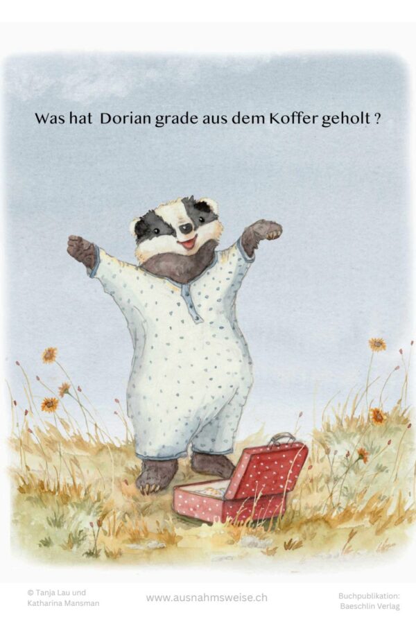 Ausmalvorlage Dorian mit Koffer