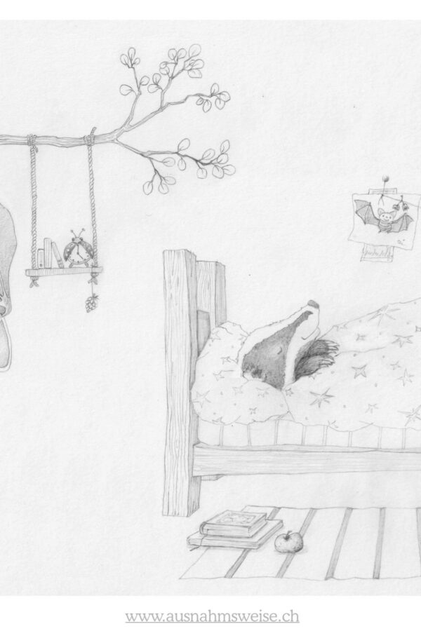 Ausmalvorlage Philomena & Dorian schlafen