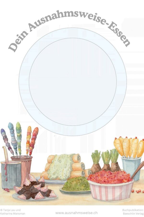 Ausmalvorlage Lieblingsessen (hell)